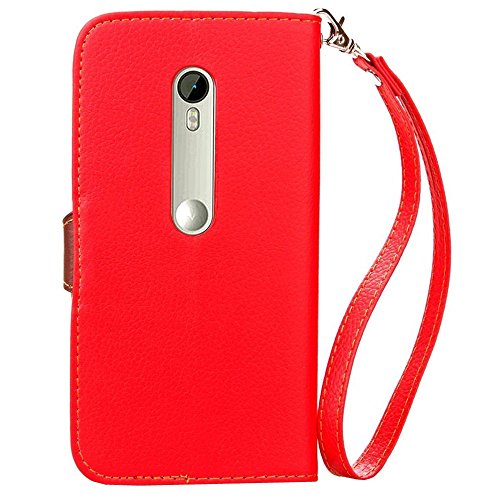 HUANGTAOLI Custodia in pelle Protettiva Portafoglio Flip Case Cover per Motorola Moto G 4G 3 Generazione Smartphone,Display 5 Pollici