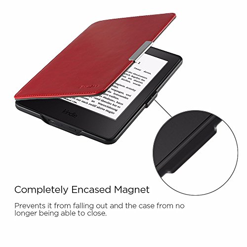 Kindle Paperwhite Hülle, EasyAcc Smartshell Case Kompatibel für Alle Kindle Paperwhite Die dünnste und Leichteste Schutzhülle (für Alle Vorgängermodelle von 2012, 2013, 2014 und Den Neuen Kindle Paperwhite 2015 Mit Sleep / Wake up Funktion – Rote - 2