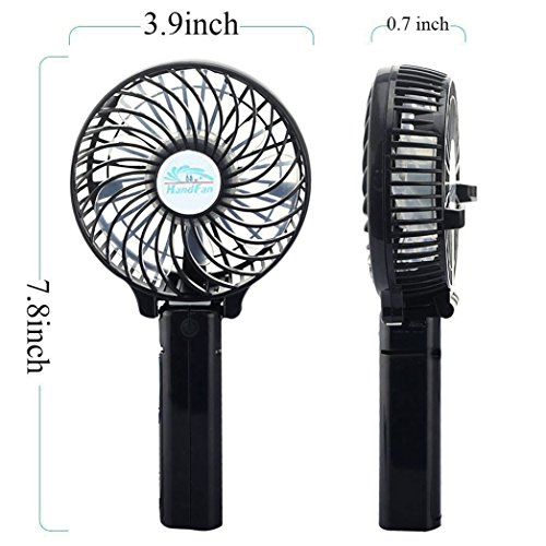 Bestfire Tragbarer Mini Ventilator batteriebetrieben Lüfter, 131011 Lüfter Persönlichen Lüfter faltbar Büro mit 18650 Akku für Haus und Reise - 3