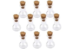 Eyccier 10pcs Mini bouteilles en verre Bottes Bouteilles en verre avec des bouchons avec bouteille de liège Bouteille d'artisanat