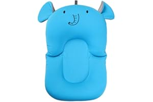 belupai Tapis de bain bébé nouveau-né pliable bébé bain baignoire coussin chaise étagère nouveau-né siège de baignoire nouveau-né coussin tapis de bain(Éléphant)