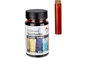 Ideen mit Herz Premium Glasfarbe | transparent | wasserfest | 90 ml (dunkelrot)