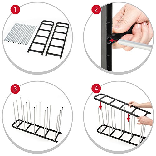 ArtMoon Labrador Schuhregal 5 Ablagen Schwarz / Grau Metall / Plastik 42 X 19 X 70 cm - 5