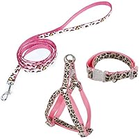 [Gesponsert]Pawz Road exklusives Set für Hunde im Leoparden Look – Leine, Halsband und Geschirr Rosa S