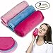 Makeup Remover Cloth 3 Pack - Chemical Free-Move Makeup Instantly with Just Water - Reusable Facial Cleansing Towel - Money-back Satisfaction Guaranty (1Pink+1Blue+1Rosy)