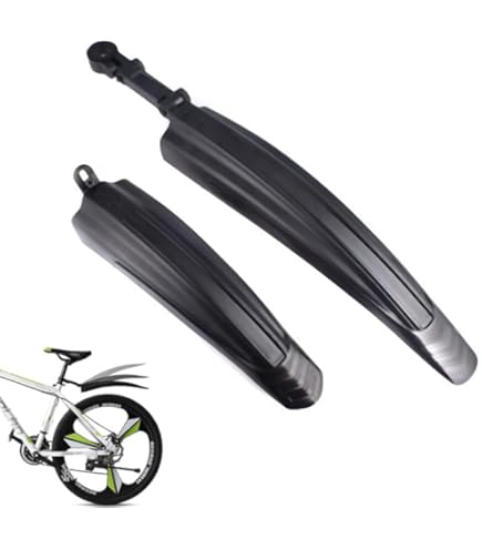 Parafango Bici Bambini 12 Pollici - Set Anteriore E Posteriore Antispruzzi Nero - Plastica Resistente - Foto 8