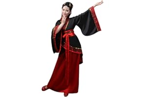 BOZEVON Ropa de Mujer Traje Tang - Traje Tradicional de Estilo Chino Antiguo Vestidos de Hanfu - Para Show de Escenario Actuaciones Cosplay