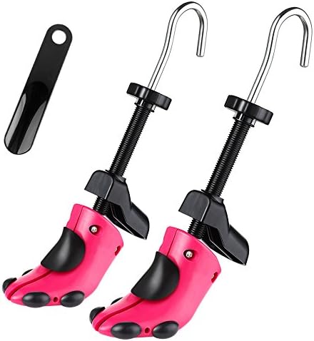 Youmang 2-way adjustable High Heel Shoe Stretcher - For Heels over 6 cm -Polyurethane Plastic Shoe Tree - Adjustable Length - Width Durable Shoe Shaper for Women (Fuchsia 2 Packs Size 2.5-7.5 UK)