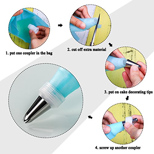 BOJIN Spritztüllen 38 Teiliger Set mit Spritzbeutel Blumennagel Dekoration Set perfekt für Kuchen Torten - 5