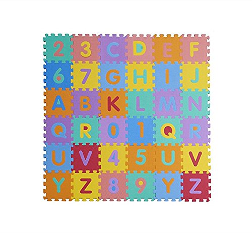 Preisvergleich Produktbild iTemer Buchstaben Puzzlematte 36 Matten rutschfest Lernteppich Spielteppich Schaumstoffmatte 15*15*1cm