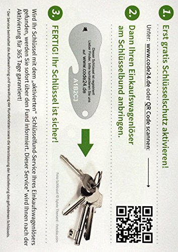 1 Stück Einkaufswagenchip / Einkaufswagenlöser Metall->mit 12 Monaten Schlüsselschutz (1) - 7