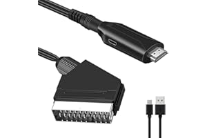 SKJJL Convertisseur Audio/Vidéo Péritel vers HDMI, Convertisseur SCART vers HDMI, pour écran TV HD, Projecteur STB,VHS,Xbox,PS3,Sky Blu-Ray Lecteur DVD