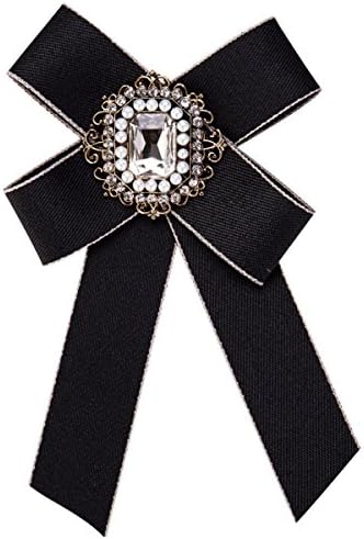 WKAIJCJ Brooch Female Bow Tie Pin Accessories Bowknot Fashion Individuality 9.5 * 15.2cm,Black-OneSize
