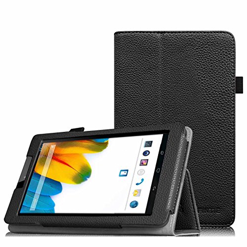 Fintie Odys Connect 7 Pro / Connect 7 Hülle Case - Slim Fit Folio Premium Kunstleder Schutzhülle Cover Tasche mit Ständerfunktion für Odys Connect 7 Pro / Odys Connect 7 17,8 cm (7 Zoll) Tablet-PC, Schwarz