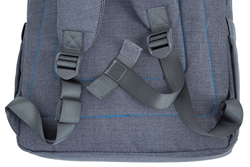 RIVACASE Notebook Rucksack bis 15 6        Stilvolle Tasche aus wasserabweisenden Material und extra verst  rkten Seiten - Grau