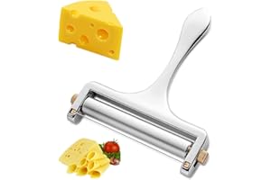 CYQACLSF Trancheur À Fromage, Trancheuses à Fromage Réglables en Acier Inoxydable, Fromage À Épaisseur Réglable Coupe, 1 Fil de Coupe Inclus, pour Rabots à Fromage Souples et Épais pour la Cuisine
