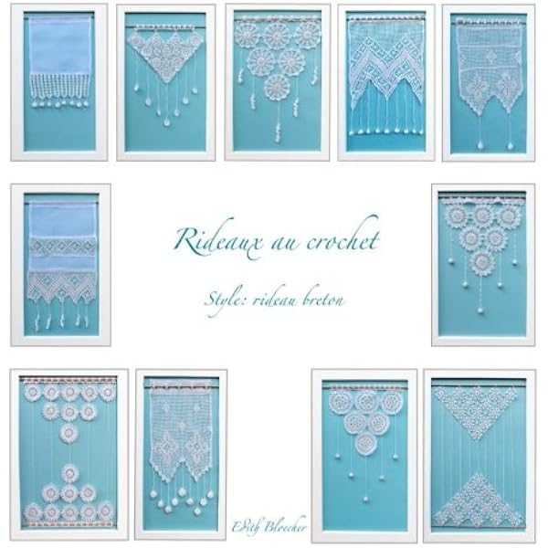 Rideau Crocheté Artisanal Français Sur Mesure - Motif Cœur, Aubépine, Couleur Et Taille Au Choix