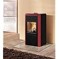 STUFA POINT A PELLET ITALIANA CAMINI 8KW, COLORE CERAMICA GRIGIA