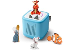 tonies Toniebox 2 Bundle Incl. 4 Tonies: Disney Tigger, 101 Dalmatiner, Ratatouli, Nemo, Himmelblau, Audioplayer für Hörbücher, Lieder, Einschlafen und Tonieplay für Kinder