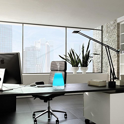Esky 100ML Ultraschall LED Aroma Luftbefeuchter 100ml Ätherische Aromadüfte Luftbefeuchter Tragbar Ultraschall Kühler Nebel Nebel-Luftbefeuchter 7 Farben LED Licht wechselnd Ätherisches Öl Nebel Diffuser, Duftzerstäuber für Haus, Yoga, Spa, Schlafzimmer, Kinderzimmer H001 - 8