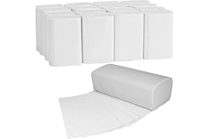 MUNTRADE Essuie-mains pliés en Z, 3000 unités, Essuie-mains en papier pliés en Z 2 pli blancs - 20 x 150 feuilles