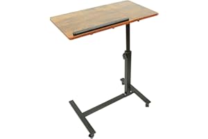 LANTUS Table d'appoint légère, de lit médicalisé,Bureau Informatique, Bureau Gaming, Roulante Canapé pour Ordinateur Portable Hauteur Pliante avec 4 roulettes,60 * 34.5 58-90cm