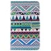 Etche Case for Samsung Galaxy Tab 3 7.0 P3200 ,Leather Case for Samsung Galaxy Tab 3 7.0 P3200 ,Pretty Blue Tribal Pattern Magnetic Flip Leather Wallet Case for Samsung Galaxy Tab 3 7.0 P3200 with Blue Stylus Pen and Bling Glitter Diamond Dust Plug Colors Random-Blue Tribal