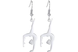 Amaxer Gymnastics Earrings for Girls Gymnast Gifts Heart Gymnastics Jewellery Inspirational Gymnastics Team Gifts Statement Dangle Drop Earrings Jewellery Gift