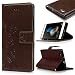 Produktbild Roreikes Schutzhülle für Huawei P8 Lite Hülle, Leder Tasche Brieftasche Schutzhülle Malerei Blume Schmetterling Muster PU Lederhülle Flip Hülle im Bookstyle Cover Schale Stand Ständer Etui Karten Slot Schutzhülle Tasche Wallet Case für Huawei P8 Lite - Braun