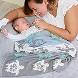 Babydecke / Kuscheldecke / Feinstrickdecke aus 100% Bio-Baumwolle, 80x100cm, GOTS zertifiziert, inkl. Geschenkschachtel - 4