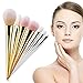 VALUE MAKERS 7PCS Metal Makeup Brushes - Beauty Cosmetics Tools - Professional Make up Brushes Kit - Luxury Makeup Brush Set - Makeup Brush Set - Face Powder Foundation Blusher Eyeshadow Contour Eyeliner Brush + Makeup Brush Pouch
