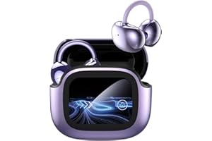 BNARQP NE32 - Cuffie auricolari con clip, schermo a colori, 134 lingue disponibili, OWS True Wireless, Bluetooth V6,0, cuffie impermeabili