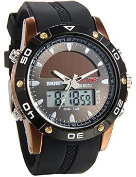 avaner Herren Sport Chronograph Hintergrundbeleuchtung Solar Energie Solar Digital-Analog Dual Time Display Multifunktions-Armbanduhr