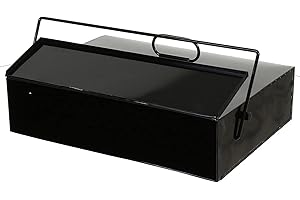 GARD N TOOL Fireside Ash Carrier Black Metal Hot Tidy Box Container Fireplace Pan Bucket Bin