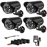 MVPower 4pcs 24LEDs 600TVL HD IR Cut Day Night Vision Waterproof CCTV Security Camera System UK Plug