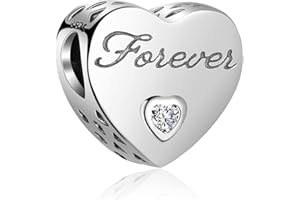 LaMenars "I Love You (te quiero mucho) Amor Corazón Charm con Plata de ley 925 Compatible con Pulseras y Pulseras Europeas (I Love You Forever)