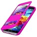 Produktbild Flip Cover Tasche Samsung Galaxy S5 G900 / S5 Neo SM-G903F Schutz Hülle Case Pink + mit Sichtfenster + annehmen der anrufe ohne öffne des Covers + Folie