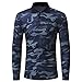 Produktbild Btruely Poloshirt Herren Camouflage Sweatshirt Winter Langarmshirt Männer Pullover Freizeit Langarm Hemden