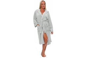 L.E.M.B. Hometrends Herren Damen Bademantel Kingston Microfaser Morgenmantel mit Kapuze