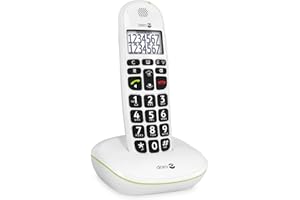 Doro PhoneEasy 110 Téléphone sans Fil DECT pour Seniors avec Touches Grandes Parlantes et Audio Amplifié (Blanc X 1) [Version Française]