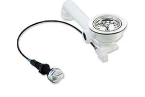 keenberk Presa per lavello, valvola a cestello per lavello, 3 1/2 pollici, diametro 114 mm, con cavo di controllo girevole