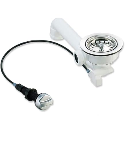 Scarico Lavello Con Valvola Eccentrica - G1 1/2", Ø114mm, Per Lavastoviglie E Troppopieno