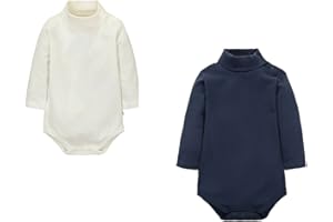 CuteOn 2 paquetes Unisexo Bebé Rompers Cuello polo Manga Larga Algodón Infantil Body Mono