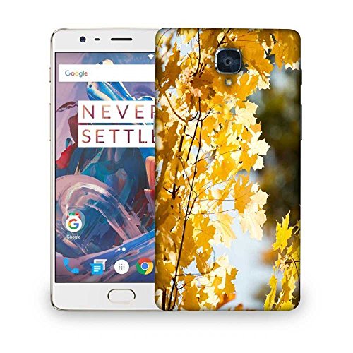 Snoogg Orange Leaves Designer Protective Phone Back Case Cover for OnePlus 3T