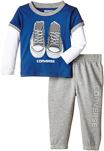 Converse Baby-Boys Ringer Clothing Set, Vintage Grey Heather, 18-24 Months