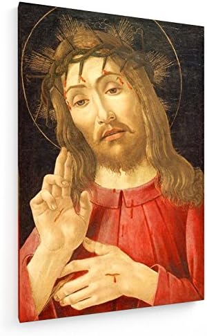 Workshop of Botticelli - Christ as Man of Sorrows - 19,69 x 29,53 inch (50x75 cm) - Textile canvas print - wall art - artists, paintings, photo, picture on canvas - Old Masters/Museum