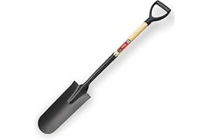 KADAX Łopata drenażowa z uchwytem D, szufla ze stali, szpic z trzonkiem z drewna, łopata ogrodowa do kopania dziur, sadzenia drzew, krzewów (120 cm)