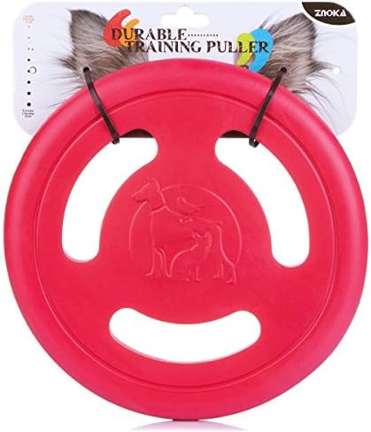 ZNOKA Three-hole Frisbee, Pets Toy Flying Disc EVA Flyer for Dog Puppy Play New Pet Outdoor Disc Toys (Red)