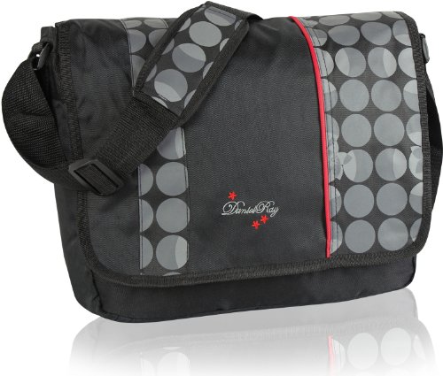 DANIEL RAY Umhängetasche MAHINA Schultertasche Damen Laptop Tasche Notebook Messenger Schwarz