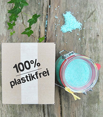 CareElite Totes Meer Badesalz Geschenkset 600 g Totes Meersalz als natürlicher Badezusatz im wiederverwendbaren Einmach-Glas 100% plastikfrei mit wohltuendem Pfefferminz-Duft fürs Bad - 6